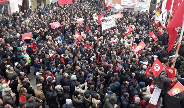 protestation ugtt tunisie